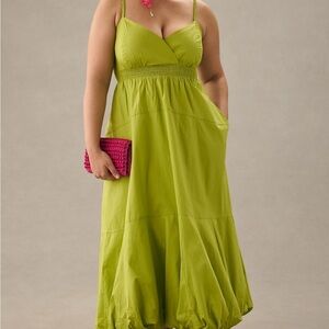 Lime Green Sleeveless Midi Dress
